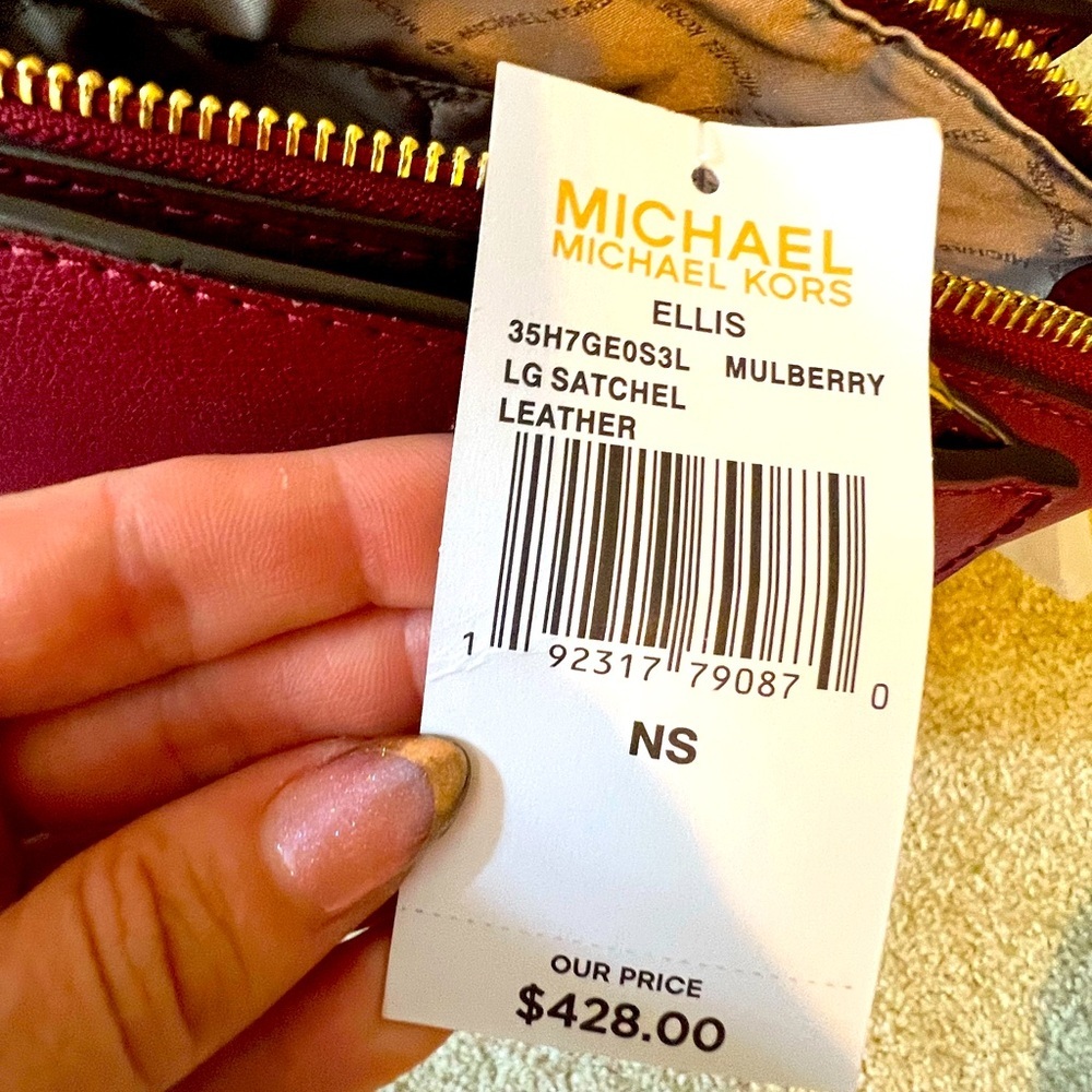 NWT Michael Kors Mulberry Ellis Large Leather Satchel - Picture 15 of 15